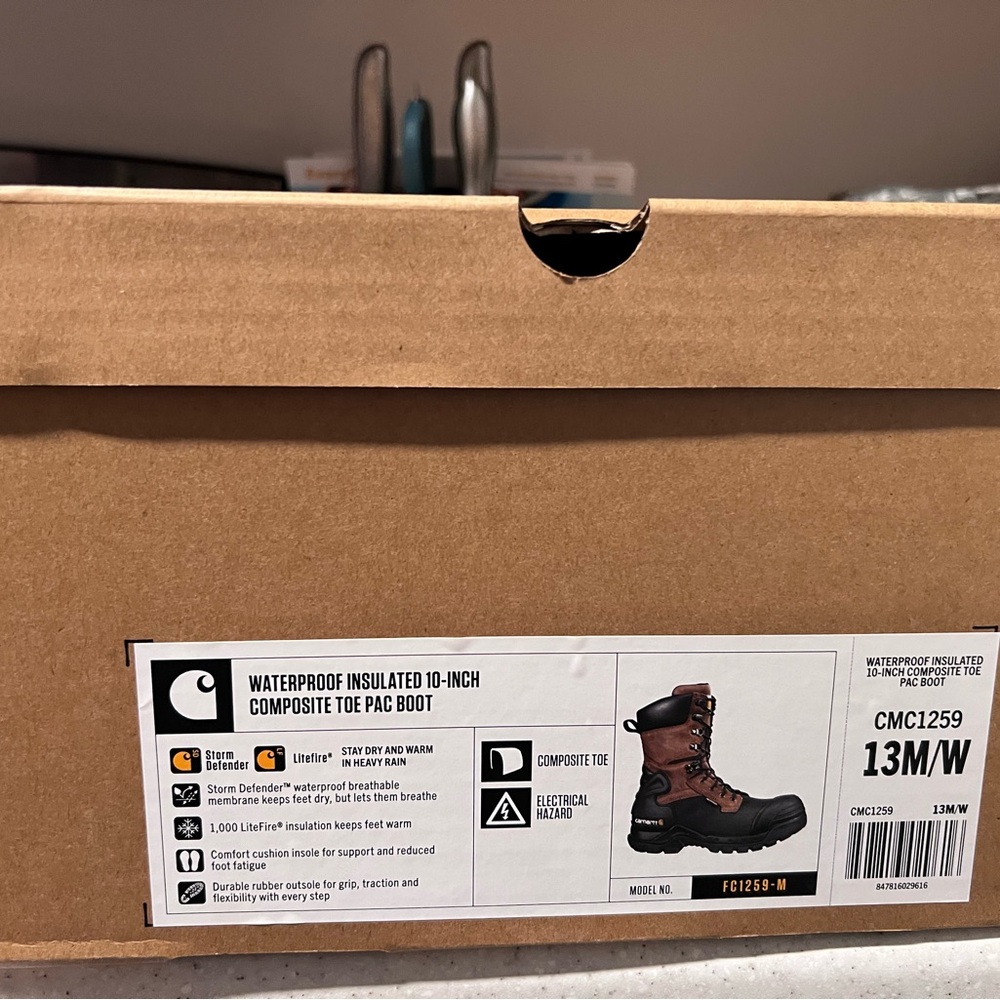 Carhartt YUKON PAC WATERPROOF INSULATED 10" COMPOSITE TOE PAC BOOT size 13